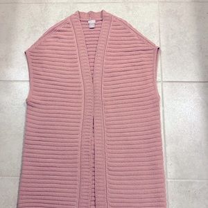 Chicos light pink sparkle sloped shoulder vest